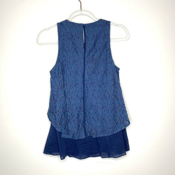 Derek Lam 10 Crosby Tank Women 2 Blue Lace Overlay - Picture 6 of 10